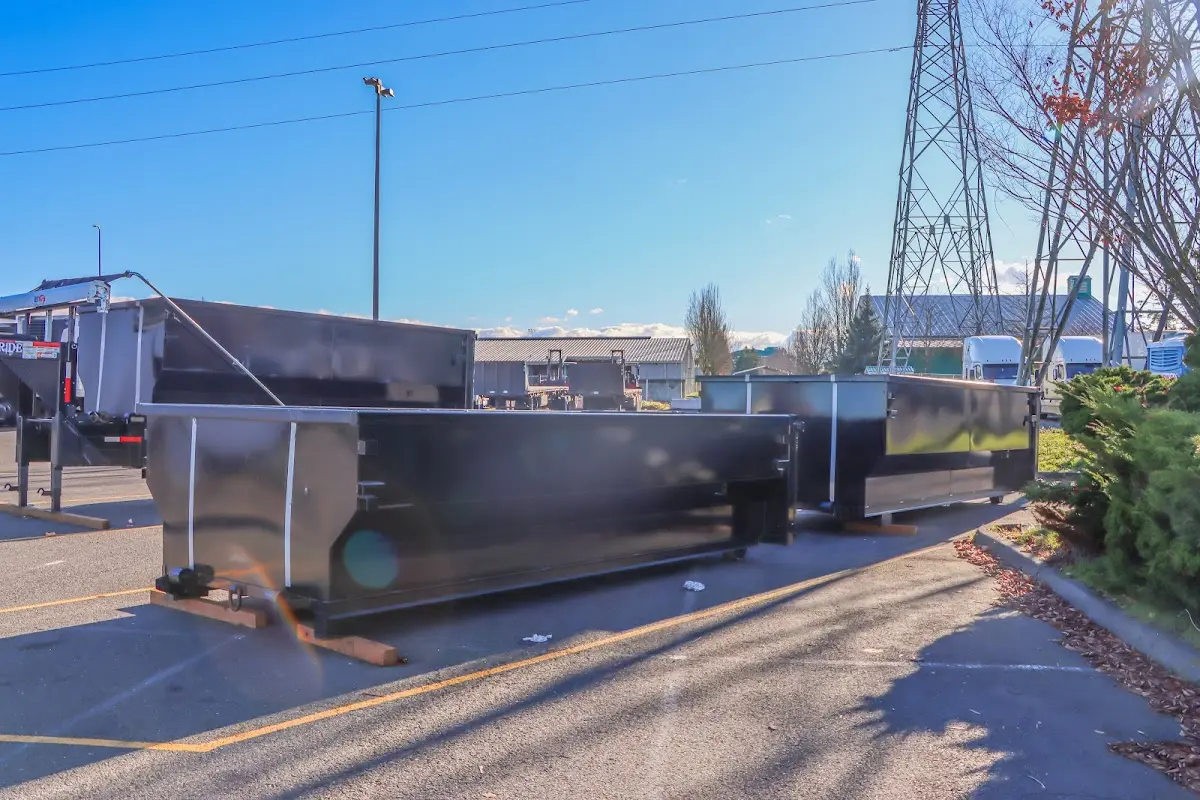 Roll-off dumpster ready for waste disposal at job site for 8 Yard Dumpster Rental in Bloomfield